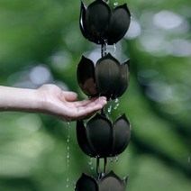 지붕 물받이 빗물 받이 배수로 수로관 플라스틱 지붕공사 낙엽방지 처마 장식 연꽃 사슬, 알루미늄 합금 엘보우 레인 체인 드레인