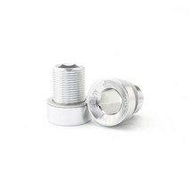 자전거 크랭크암 체인휠 Muqzi 2pcs 산악 자전거 크랭크 세트 크랭크 커버 나사 m15 19mm 알루미늄 mtb 액세서리 치과 플레이트 나사 나사 축 cnc, 실버 2개