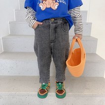 할리 절개 일자 데님 팬츠 R5245