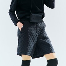 퀼팅5부팬츠 블랙