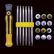 스크류드라이버 6hl1 세트 안전 변조 방지 마그네틱 스크루 드라이버 비트 Hex Torx 헤드 플랫 핸드 툴, Six in one special shaped scre