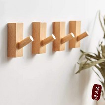접착식 원목 우드 후크 걸이 벽부착 옷걸이 2+1특가 진행중, 3개(2+1특가)