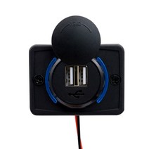 DC 12-24V 자동차 충전기 듀얼 USB 캠핑 캐러밴 내부 나사 범용 3.1A 액세서리 고속, 02 Blue