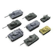 8 개/대 1144 제 2 차 세계 대전 탱크 4D 조립 모델 호랑이 T34 사냥 장면 모래 테이블 컬렉션, [01] without original box