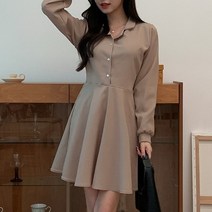 긴팔 에이라인 하객 셔츠원피스