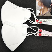콩이네리본 마스크목걸이 마스크분실방지목걸이줄 마스크목걸이끈 마스크걸이 마스크줄 마스크스트랩 마스크고리 마스크끈, 1개, 레터링-네이비