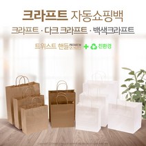 친환경 트위스트핸들 쇼핑백 크라프트 쇼핑백 대(100매), A100 크라프트 대