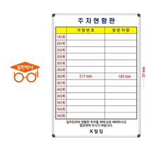 칠판박사 주차현황판 일반형 화이트보드 (자석부착X), 선택5) 주차현황판(소형1)