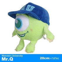 몬스터대학교 마이크 와조프스키 20cm 인형 픽사 인형 장난감 Mr.Q 플러시 카와이 애니메이션 생일 선물 2-4 세, Mike wazowski 20cm