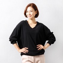 아이우먼 루즈핏 넥 브이티 WW3125M108 빅사이즈