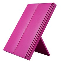 Tri-Sided Foldable Mirror LED 프레스 화면 메이크업 미러 화장품 탁상 거울 여성용 미용 메이크업 도구, 하나, 로즈 레드