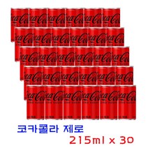 코카콜라제로 미니캔215ml 30입 Coca Cola Zero, 30개, 215ml