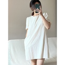 구김적은 바스락소재 미니멀 볼륨퍼프 베이직 포켓 미니 원피스 2color
