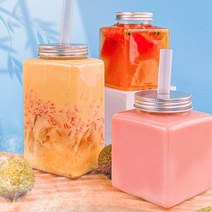 밀크티병 납작 사각 페트병 더치병 플라스틱보틀 우유병 80개, 500ml 플랫 50개