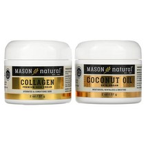 Mason Natural (메이슨 내추럴) Mason Natural 코코넛오일 스킨 크림 + 콜라겐 프리미엄 스킨 크림 2팩 각 57g(2oz), 3개