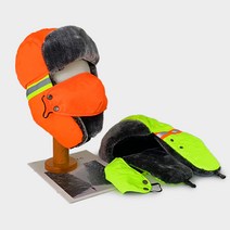 형광 겨울 한파 야외활동 군밤 털 스키 트래퍼 마스크 방한 털 귀달이 모자