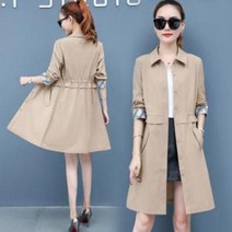 F06601 세련된 체크소매배색 트렌치코트 바바리 야상 후드롱 바람막이점퍼 빅사이즈