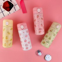 스위트 후르츠 원터치텀블러 어린이집 유치원 물병 350ml, 딸기