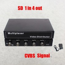 1 in 4 out 복합 bnc 커넥터 비디오 분배기 증폭기 cctv 보안 용 1-4ch 분배기, cvbs