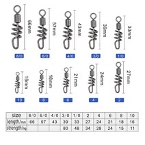 웜기어 감속기 DNDYUJU-스테인레스 스틸 낚시 커넥터 10 개 롤링 회전 나사 스냅 미끼, [07] Size 3I0(39mm 95kg)