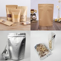 [에이피피팩] 크라프트 알루미늄 파우치 스탠딩 지퍼백 소분용 커피 잡곡 생식 스탠드형 소포장 100매, 창알루미늄1320, 100장