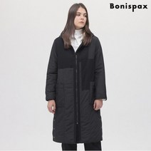 보니스팍스 울혼방 배색 패딩 롱 후드 점퍼-MF93PH512