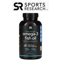 스포츠리서치 오메가3 피쉬오일 rTG 1250mg 180젤, 크릴오일 1000mg 60캡슐