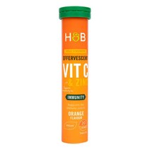 홀랜드앤바렛 영국 Holland & Barrett 하이스트렝스 비타민C & 아연 오렌지맛 20발포정, 1팩