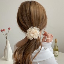 키메라제이 바삭플라워 똥머리 포니테일 헤어 집게핀 2color