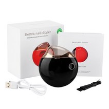 전기 자동 네일 트리머 for adult baby nail polisher file clippers 매니큐어 페디큐어 도구 가위 휴대용 그라인더 usb, 협력사, 검은 색