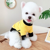 강아지패딩 조끼 겨울옷 패리스독 우디누빔베스트, 노란색