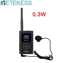 RETEKESS 0.3W 무선 FM 방송 송신기 MP3 휴대용 교회 자동차 회의 지원 TF 카드 AUX 입력, FT11