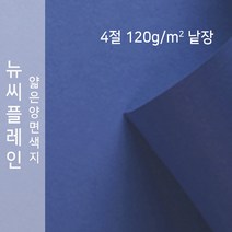 뉴씨플레인 종이문화 얇은 양면색지 120g 4절 낱장 1매 No.68 청보라, 1장