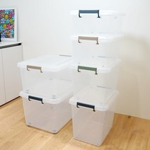 투명 리빙박스 옷보관 소품정리함 40~120리터, 45L, 다크블루, 2개