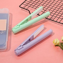 봉고데기 전문가용볼륨고데기 매직기 2 in 1 스트레이트닝 언 미니 컬링 플랫 언 세라믹 usb 전자 부목 헤어 컬러 도구, 분홍색