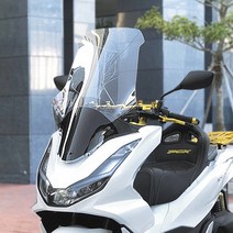2021 혼다 PCX125 튜닝 미들 윈드쉴드 투명 투명 스크린, 투명 + 범용 보조 스크린