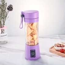 핸드 블렌더 HA 휴대용 USB 과즙 기계 스무디 미니 푸드 프로세서 개인 레몬 압착기 오렌지 과즙 짜는기구 가정용 믹서 404, 라벤더, 6 블레이드