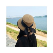 큐티 리본 밀짚 캉캉모자