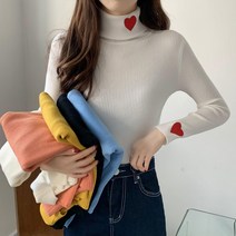 가을 겨울 루즈핏 미디엄 롱 도톰 터틀넥 밍크털 니트 여