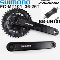 Shimano ALIVIO FC-MT101 크랭크셋 2x9 3x9S FC MT101 170mm MTB 자전거 체인휠 44-32-22T 40-30-22T 36-22T BB UN101 UN26, 36-22T With UN101