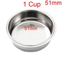 커피필터 핸드드립 여과지51mm 1 컵 2 깨끗한 바구니 압력 커피 머신 필터 더블 304 스테인레스 스틸 싱글, 01 51mm 2 Cup