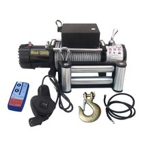 소형 견인 호이스트 차량용 전동원치 자동차구조, 12v24v2000lbs 핸들 스위치