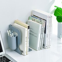 Pyunri 길이조절 자바라 책꽂이 연필꽂이 콤보 책홀더 펜꽂이, 그레이 일반