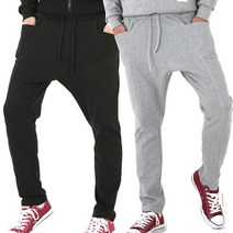 에킨 세미 배기 면 밴딩 트레이닝팬츠 M~2XL 빅사이즈 남자 여자 사계절