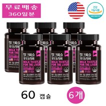 동신헬스케어 간 건강 밀크 씨슬 시슬 포더 리버 피로 회복 장 케어 B 약 60캡슐 6개