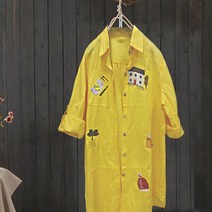 이노뱅크 자수 디테일 베이직 롱 남방 셔츠 GM0089A