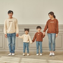 비다이어리 가족티 돌촬영 100일촬영 백일촬영 커플티 단체티 베어페이스 맨투맨 브라운 돌~초등생 엄마 아빠 사이즈가족티 돌촬영 100일촬영 백일촬영 커플티 단체티