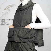 벅시루 여성 블링 넥스트링 앞포켓 1온스 패딩 조끼