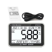 공기질 측정기 대기질 실내기 디지털 디스플레이 모니터 온도 습도 실내 이산화탄소 복합 가스 농도 검출기 기록계, ST8310