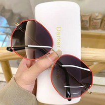 자외선 차단 편광 운전 날씬해 보이는 선글라스, 선글라스 안경 케이스 (거울 가방 거울 천), HD 렌즈-레드 프놈펜 그라디언트 그레이
